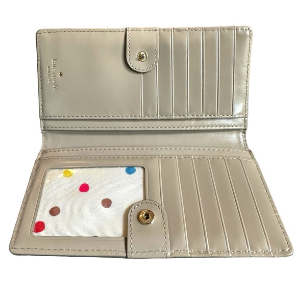 Hot Pink Kate Spade Cedar Street Slim Leather Bifold Wallet - Picture 4 of 16